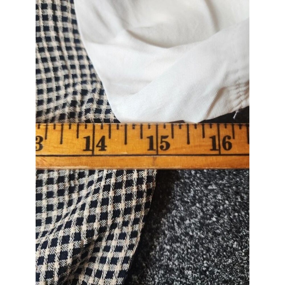 Vintage 90's Sz PS Whimsigoth Academic Black White Checkered Vest Style Blouse - Picture 6 of 6
